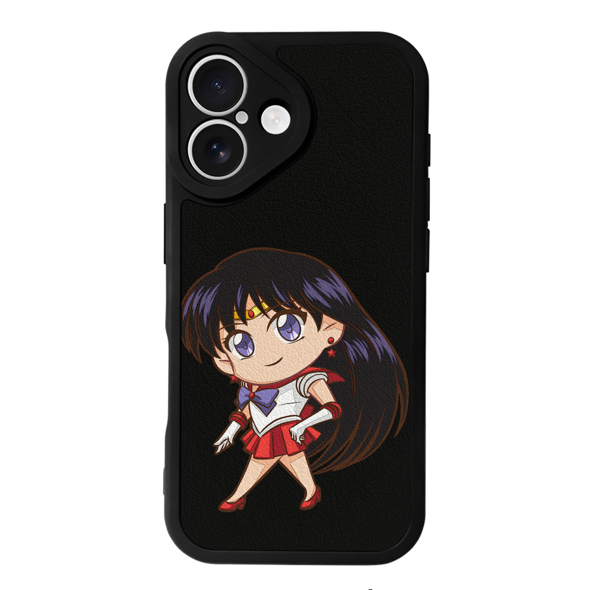 （画像用） 美少女戦士セーラームーン 火野レイ ひの レイ Sailor Moon Hino Rei （セーラーマーズ,Sailor Mars） 【iPhone 16シリーズ対応】シリコンスマホケース（レザー調） 材質：シリコン